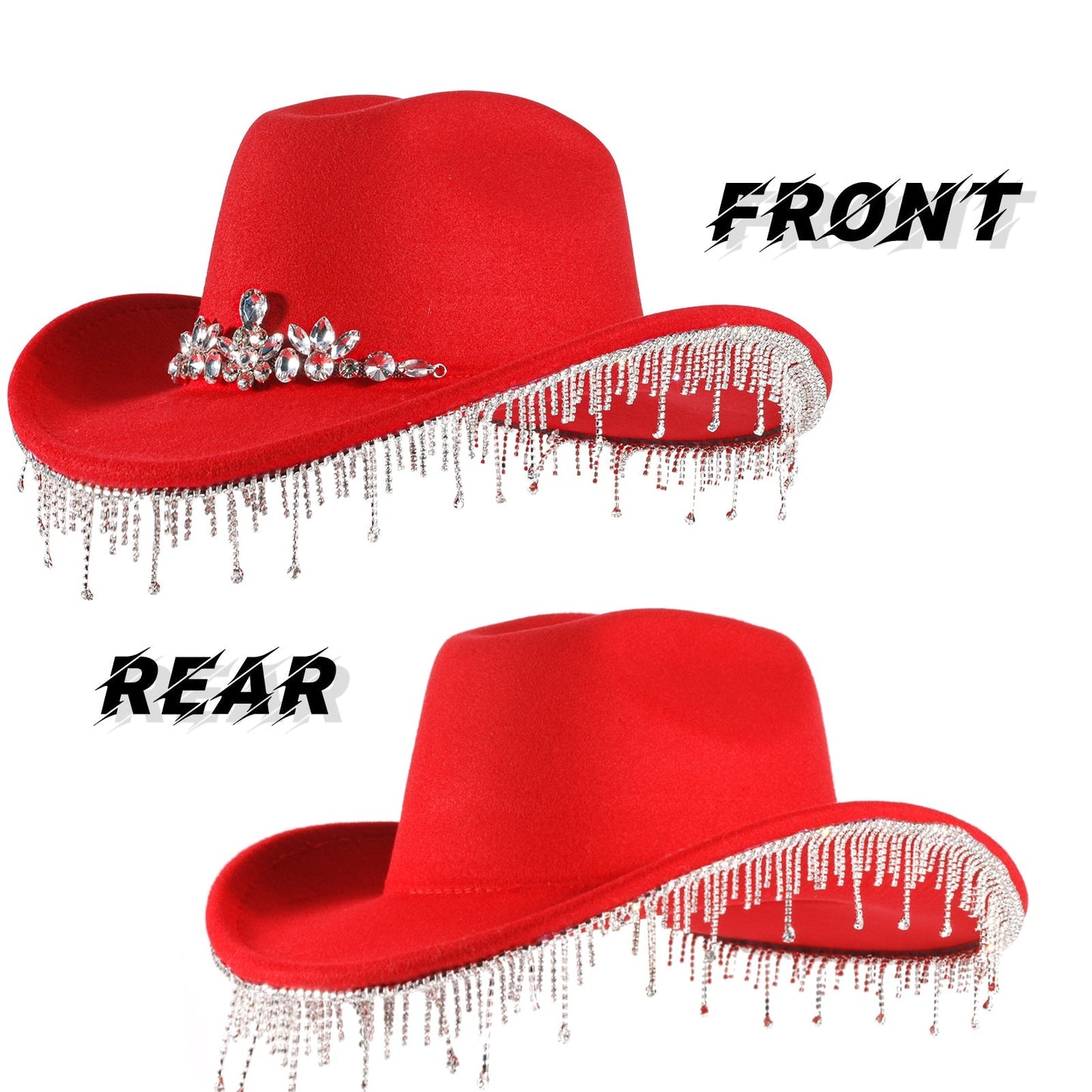 Womens Rhinestone Cowgirl Cowboy Hat