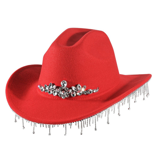Womens Rhinestone Cowgirl Cowboy Hat